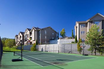 Basketball Hoop and Tennis Court